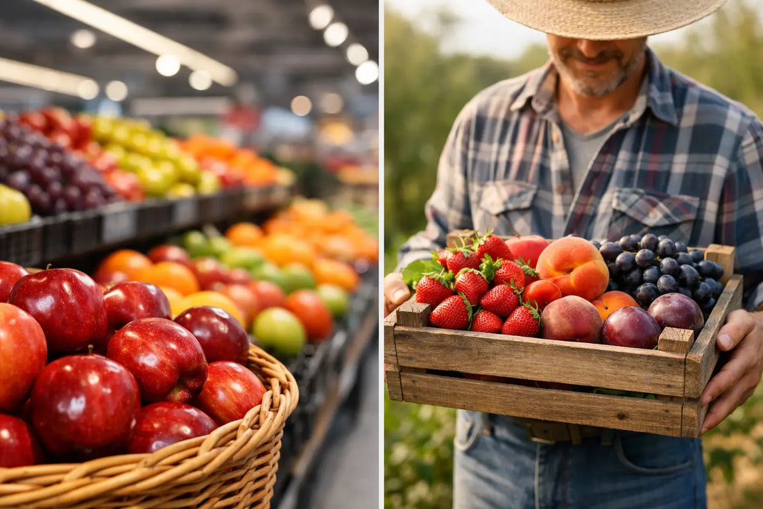 Fruta del supermercado vs agricultor: qué cambia